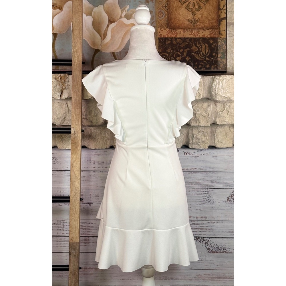 Altard State White Ruffle Wrap Mini Dress Size Small - Picture 2 of 7